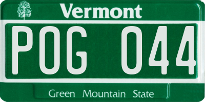 VT license plate POG044