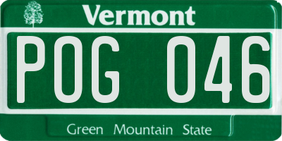 VT license plate POG046