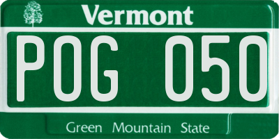 VT license plate POG050