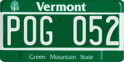 VT license plate POG052