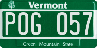 VT license plate POG057