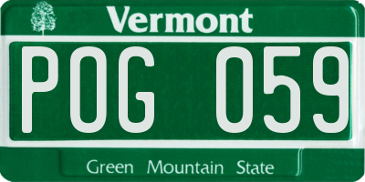 VT license plate POG059