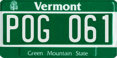 VT license plate POG061