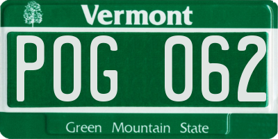 VT license plate POG062