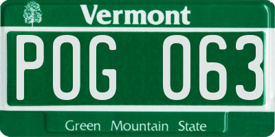 VT license plate POG063