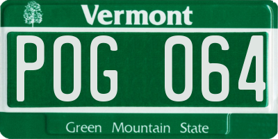 VT license plate POG064