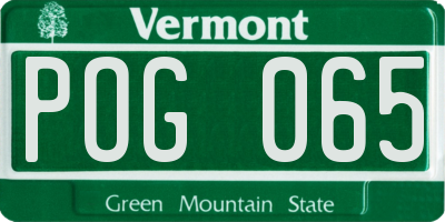 VT license plate POG065