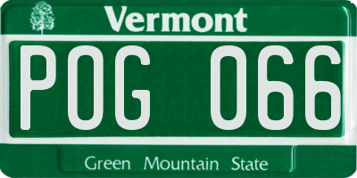 VT license plate POG066