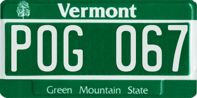 VT license plate POG067