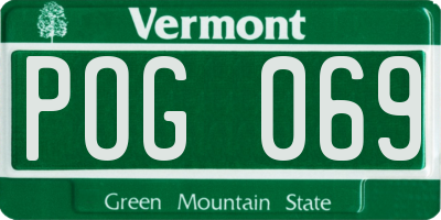 VT license plate POG069