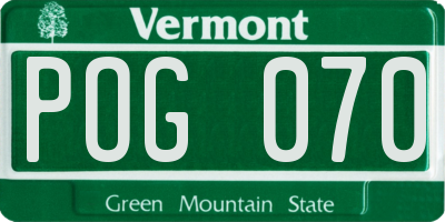 VT license plate POG070