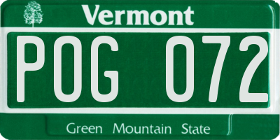 VT license plate POG072
