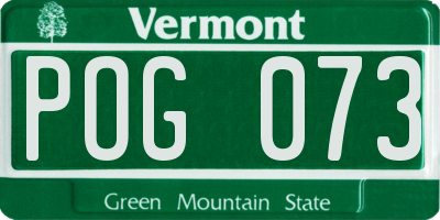 VT license plate POG073