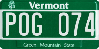 VT license plate POG074
