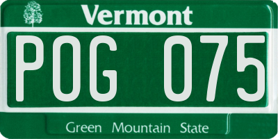 VT license plate POG075