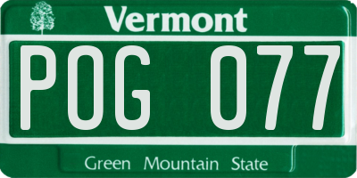 VT license plate POG077