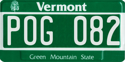 VT license plate POG082