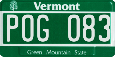 VT license plate POG083