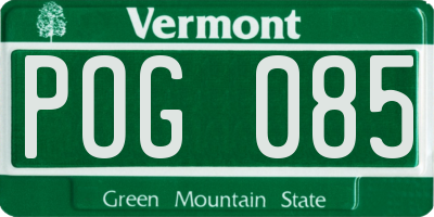 VT license plate POG085