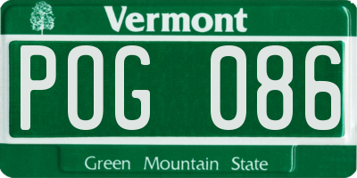 VT license plate POG086