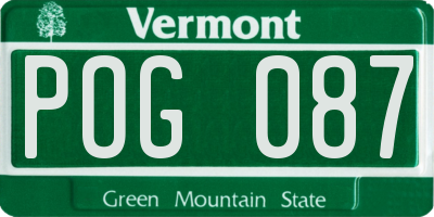 VT license plate POG087