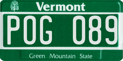 VT license plate POG089