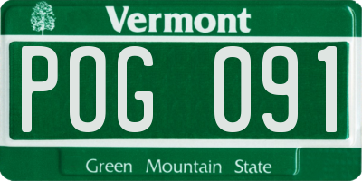 VT license plate POG091