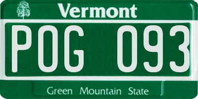 VT license plate POG093