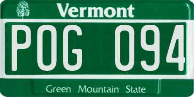 VT license plate POG094