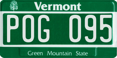 VT license plate POG095