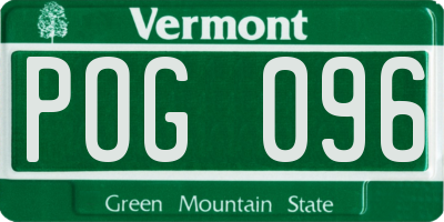 VT license plate POG096