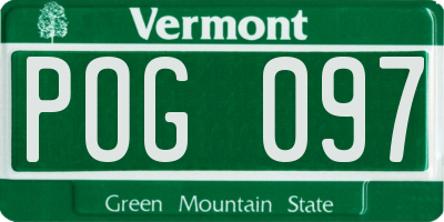 VT license plate POG097