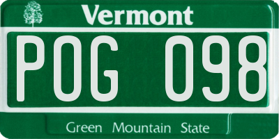 VT license plate POG098
