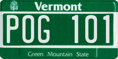 VT license plate POG101