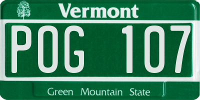 VT license plate POG107