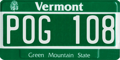 VT license plate POG108