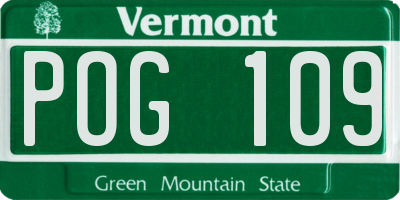 VT license plate POG109