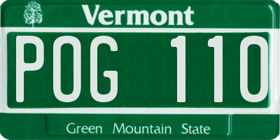 VT license plate POG110