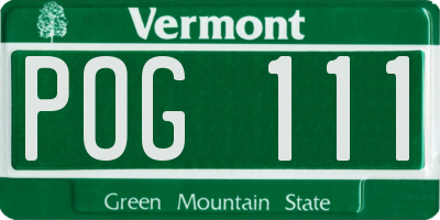 VT license plate POG111