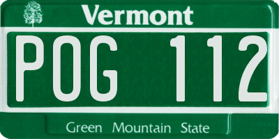 VT license plate POG112