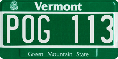 VT license plate POG113