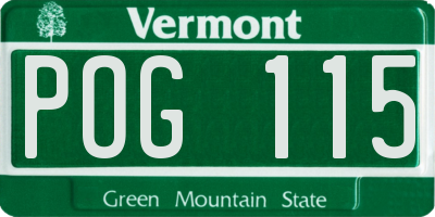 VT license plate POG115