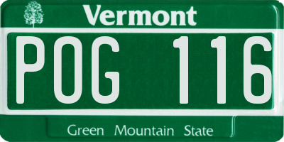 VT license plate POG116