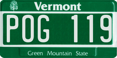 VT license plate POG119