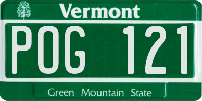 VT license plate POG121