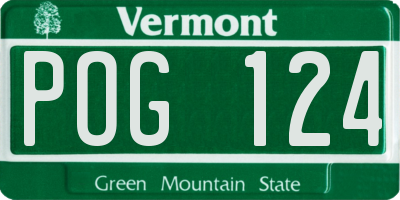 VT license plate POG124