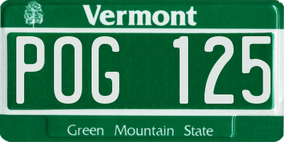 VT license plate POG125