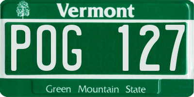 VT license plate POG127