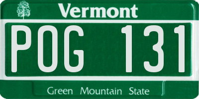 VT license plate POG131