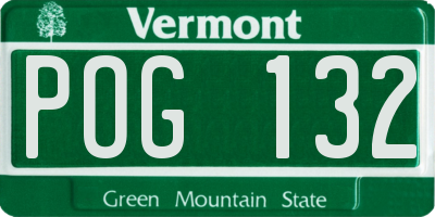 VT license plate POG132